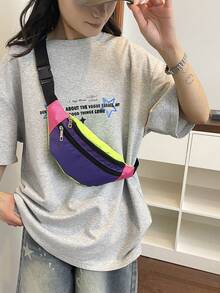 Tas Pinggang Wanita Patchwork Baru, Tas Selempang Bahu, Tas Dada Modis - MultiWarna - View 6
