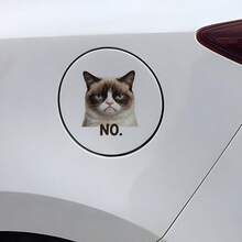 1片貓咪摩托車貼紙，2D平面車貼防水乙烯基車貼，趣味動物車飾，可愛車飾俏皮爪印設計，帶來歡笑與正能量 - A - 查看 3
