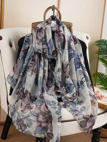 1 pieza Pañuelo de moda Pañuelo de viaje Pañuelo estampado nuevo Pañuelo para todas las estaciones 80*180CM Chal Pañuelo de seda para mujer Pañuelo de cuello de lujo Pañuelo largo popular para exteriores - Multicolor - Ver 7