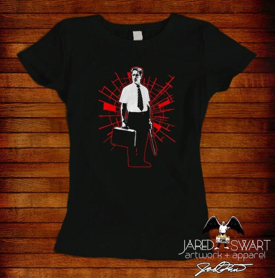 Falling Down T-Shirt: Jared Swart Cult Movie Inspired Pop Art Tee - Black - View 1