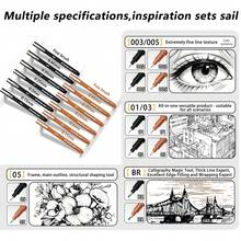 6pcs/Set Syringe Hook Line Pens, Multiple Tip Sizes, Suitable For Art Painting, Sketching, Students And Art Enthusiasts, Back To School - Sets - View 5