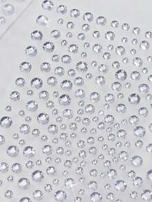 1/3pcs Self-Adhesive Rhinestone Stickers, Crystal White Glitter Gemstone For Face, Hair, Eyes, Body For Women & Girls, DIY Music Festival Makeup Decor Accessories,Concert Look - White - View 9