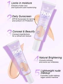 Essence SKIN Tint 30，輕盈透薄遮瑕，打造自然光澤，保濕透氣，適合日常穿戴，裸妝感妝容，持久保濕，禮品，30ml/1.01 Fl. Oz - 30 - 查看 4