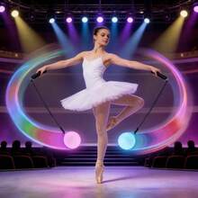 Bola de Poi con Luz LED Suave, 9 Modos de Luz Dinámica, Degradado Arcoíris, Rotación de Parpadeo de Alta Velocidad, Accesorio de Baile Brillante y Duradero, Regalo de Navidad Perfecto para Adultos, Principiantes y Artistas Profesionales - 2 unidades - Ver 7