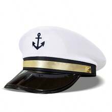 Flat Top Captain Hat Sailor Hat Silk Scarf Captain Costume Party Set, Unisex, Halloween - Multicolor - View 7