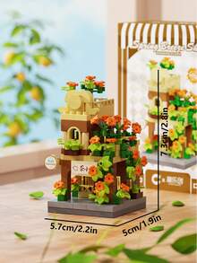 Spring Breeze Store Building Block Set, DIY Greenhouse Model, Stress Relief Building Blocks, Assembly Blocks, Creative Desktop Display Art Decoration, Suitable For Small Gifts And Parties. Halloween, Christmas, Back To School Season, Multiple Holiday Gifts - Multicolor - View 16
