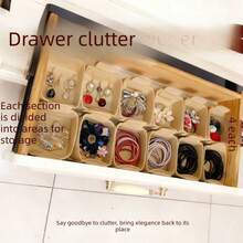 New Self-Folding Storage Box - Drawer Built-In Divider Desktop Organizer Storage Box, Soft Wear-Resistant Felt Multi-Functional Jewelry Box - Can Store Jewelry, Socks, Ties, Multi-Layer Isolation, Large Capacity - Multicolor - View 7