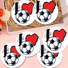 1/6/120 piezas, Diseño de imagen de evento deportivo de fútbol, Posavasos redondos de PET impresos en 2D, Adecuados para patio, cocina, sala de estar, decoración de mesa de reunión familiar, regalo festivo para amigos, familia, atletas, adecuados para el Día de San Valentín, Día de la Madre, cumpleaños, fiesta de boda, accesorios de decoración del hogar, mejor opción de regalo para amigos - Multicolor A - Ver 4