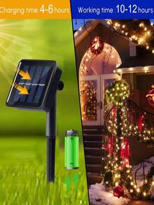 1 buah Lampu Hias Tenaga Surya 50LED/100LED/300LED Lampu Hias Langit Berbintang Tenaga Surya dengan 8 Fungsi, Lampu Peri Kawat Tembaga Tahan Air Luar Ruangan 7M/12M/22M/32M Cocok untuk Natal, Liburan, Pernikahan, Taman, Halaman Rumput, Jalan Setapak Halaman, Dekorasi Koridor - MultiWarna - View 5