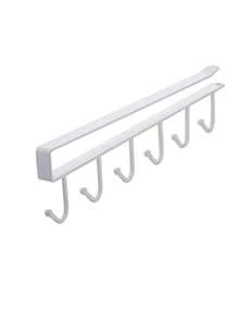 [1 pieza estante de almacenamiento colgante que ahorra espacio] 1 pieza gancho moderno de doble hilera para montaje en pared, sin necesidad de taladrar, resistente, fácil de instalar, adecuado para cocina, baño y dormitorio. Estante de almacenamiento con soporte para tazas colgante. - Multicolor - Ver 14