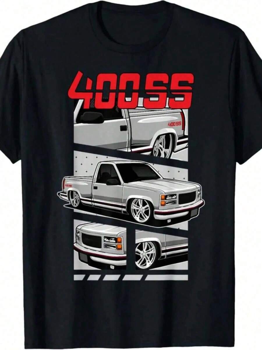 ofertas y liquidaciones Camiseta de Manga Corta Oversize para Hombre - Ajuste Casual Holgado - 180g Algodón - Camiseta Trucker 400SS - Transpirable, Absorbe Sudor, Lavable a Máquina - Regalo - Negro - Ver 1