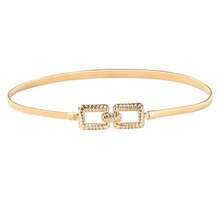 1pc Metallic Elastic Waist Chain, Suitable For Dresses Daily Wear - Gold - View 5