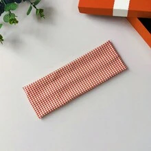 4入組女款紅色系時尚Y2K波點格紋千鳥格印花彈性髮帶，適合日常休閒、化妝、健身，柔軟吸汗防滑髮圈頭巾，女用髮飾 - 彩色 - 查看 11