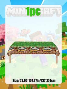 Minecraft 主題生日派對用品套裝，全方位套裝包含生日快樂橫幅、一次性紙盤、杯子和餐巾紙，像素 Minecraft 印花派對裝飾，適合生日派對、遊戲派對，一次性餐具，易於組裝和清潔，適用於室內和室外派對，Minecraft 粉絲的絕佳派對禮物 - 多款多色 - 查看 18