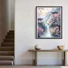 Waterfall Landscape - 1 Set Handmade Diamond Painting Kit, Frameless Diamond Embroidery Kit Suitable For Beginners, Home Decor - View 3