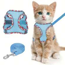 Conjunto de arnés y correa para perro con patrón sin tirones - Ligero, suave y ajustable, adecuado para perros pequeños, medianos y cachorros - Multicolor - Ver 12