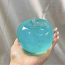 柔和色調水晶蘋果，超薄外皮，觸感光滑柔軟，可用作壓力球或觸覺感官玩具，適合辦公桌裝飾，優質辦公室紓壓禮物 - 彩色 - 查看 2