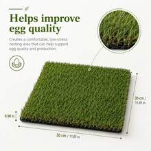 10 Pack Reusable Chicken Nesting Pads, 30*30cm Washable PE Turf Mats For Poultry & Small Pets - Green - View 4
