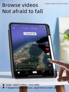 1件白色筆記本平板保護殼，相容 iPad Mini4/Mini5/Mini6/Air/Air2/9.7/10.2/10.5/Air4/Air5/10.9/Pro 11"/10th Gen/Air 11-In.(M2)-2024，不含筆，內建筆槽，三折支架，右側筆槽多折，磁吸休眠/喚醒，翻蓋平板保護殼 - 彩色 - 查看 6