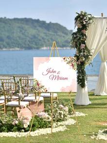 1pc/Wedding Metal Display Stand, Suitable For Wedding Signs And Posters; Equipped With Foldable, Adjustable Metal Frame And Storage Bag, Perfect For Displaying Wedding Signs, Decorations, Paintings And Artworks, As Well As Birthday Party Signs - Multicolor - View 6