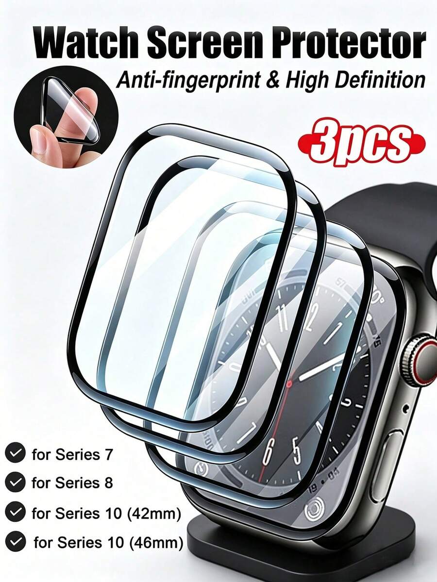 6片裝透明水凝膠螢幕保護貼膜,適用於Apple Watch 38/40/41/42/44/45/49mm,防刮保護膜,軟膜,相容於Watch Ultra/SE/8/7/6/5/4/3/2/1 - 無色 - 查看 1