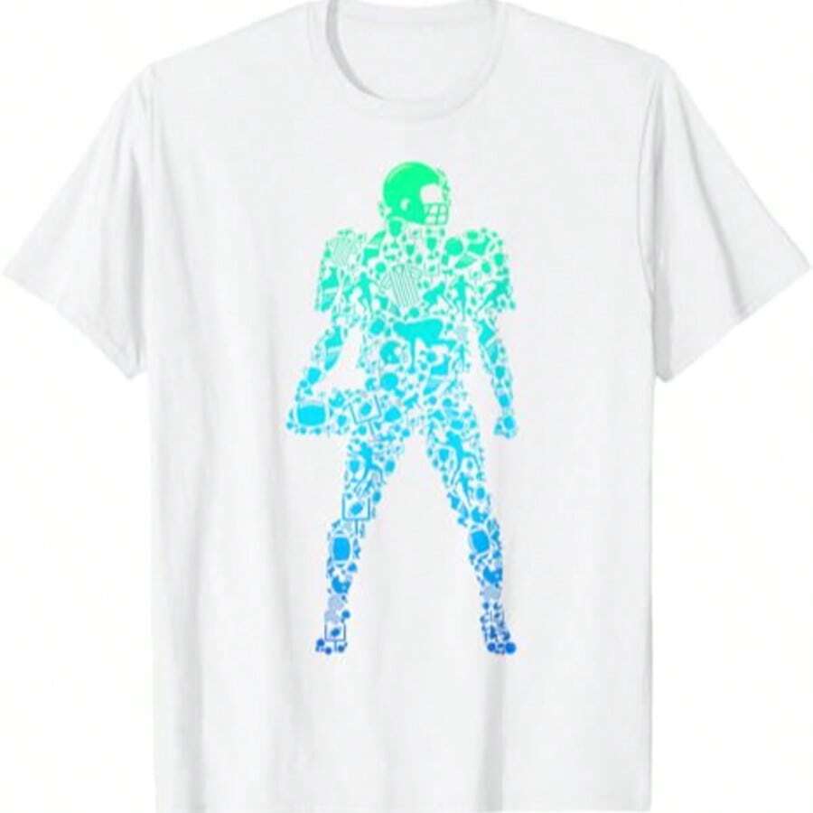 Football Player American Football Boys Men T-Shirt1 - White - View 1