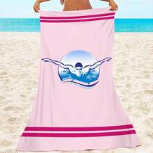 1pc Ultra Soft Swimming Pattern Beach Towel For Beach Pool Party - Vacation Beach Accessory Beach Blanket Pool Towel - Multicolor - View 5