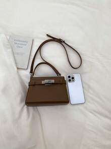 Women's Mini Fashionable Versatile Color-Block Casual Handbag - Coffee - View 7