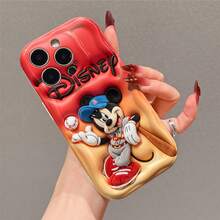 Disney Mickey Mouse Official Phone Case, Featuring Mickey In A Baseball Outfit Against A Red-To-Orange Gradient Background With The Disney Logo Above. The Design Showcases Mickey Playing Baseball In Vivid Detail With Plush Textures. Crafted For Precise Fit And Durable Protection, This Case Is Compatible With IPhone 17, 16, 15, 14, 13, 12, 11 Pro Models, Making It A Timeless Choice For Mickey Fans And Disney Lovers, Ideal For Birthdays, Holidays, Or Any Special Occasion To Surprise Family And Friends. - 白色 - 查看 3
