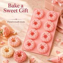 Cetakan Kue Silikon Aneka Gaya, Cetakan Kue Mousse Bulat Bentuk Karangan Bunga, Cetakan Donat Bentuk Bunga, Dapat Digunakan untuk Membuat Kue, Puding Mousse, Hidangan Penutup Teh Sore, dll. - MultiWarna - View 4