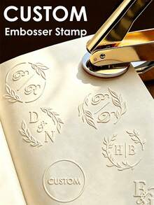 Customized Single Letter Embossed Seal - Personalized Wedding Envelope Seal Stamp, Initials Embossed Stamp For Invitations, Books - Multicolor - View 2