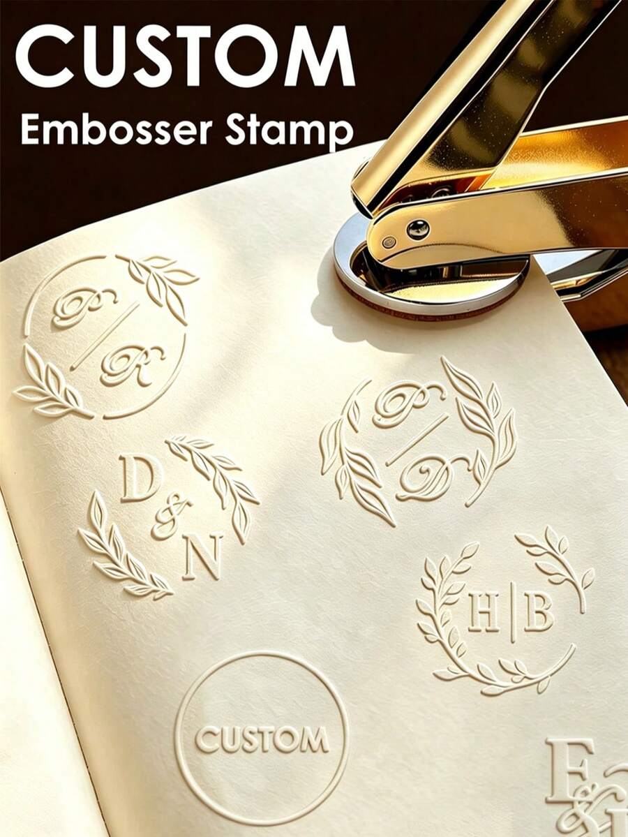 Customized Single Letter Embossed Seal - Personalized Wedding Envelope Seal Stamp, Initials Embossed Stamp For Invitations, Books