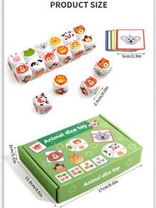 Animal Dice Matching Fun Game, 2-Player Battle Parent-Child Interactive Toy, Animal Recognition Exercise For Observation And Hand-Eye Coordination - 彩色 - 查看 10