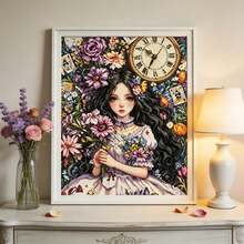 Fairy Tale Girl Floral Cross Stitch Kit, Beginner DIY Handmade Embroidery, Living Room Bedroom Decorative Painting - Multicolor - View 6