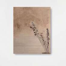 Pintura al óleo abstracta Wabi-Sabi 2D plana, pintada a mano - Arte de pared colgante vertical sin marco con textura, adecuada para decoración del hogar, decoración minimalista moderna Ryokan Zen para sala de estar, dormitorio, oficina, decoración de interior montada con gancho, regalo perfecto - Enmarcado - Ver 1