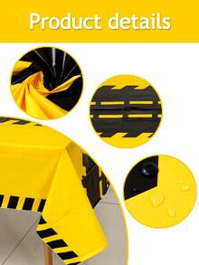 1pc Racing Theme Tablecloth, Yellow And Black Racing Pattern Table Cover, Baby Shower Party Tablecloth, Racing Birthday Party Decoration, Gender Reveal Party Decoration Table Runner, Racing Theme Party Supplies, Racing Game Table Decoration, First Tooth Party Decoration, Welcome Newborn Party Decoration Table Runner, Racing Room Decoration, Home Decoration, Outdoor Decoration Disposable Tablecloth, 1st Birthday Gift - Yellow and Black Racing Track - View 12