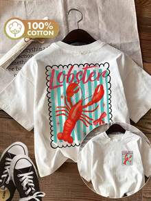 Summery, Loose-Fitting T-Shirt For Women, Spring/Summer Top With Double-Sided Print On The Front And Back, Hand-Painted Style And Bow Design, Fashionable, Versatile, Casual, Round Neck - White - View 1