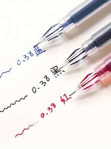 15pcs Canetas de Gel com Ponta de Diamante, Ponta Fina 0,38mm Recargas de Tinta Preta/Azul/Vermelha de Grande Capacidade, Adequadas para Exames, Assinaturas, Escrita, Material Escolar e de Escritório - Multicolorido - Ver 1