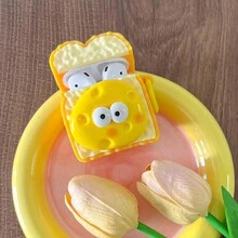 1pc Cheese Toast Bread Suitable For AirPodspro3 Apple Bluetooth Headphone Case 2/4 Generation Cartoon Protective Cover Cute - Multicolor - View 3