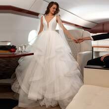 Vestido de novia elegante y sexy, vestidos de la Oficina del Registro Civil, vestido de novia, vestido de fiesta de noche, vestido de fiesta de cumpleaños, boda en el campo, vestido romántico de ceremonia religiosa, adecuado para bodas, citas, fiestas, fiestas de solteros, vacaciones, ocasiones formales, vestido de cena, vestido de graduación, baile de graduación, fiesta de cóctel, vestido de invitados a la boda, graduación - Blanco - Ver 5