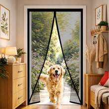 Summer Upgraded Black Fiberglass Anti-Mosquito Door Curtain, High Transparency Mesh, Strong Magnetic Self-Closing, Suitable For Home Use, Thick & Durable, Invisible Design, Breathable, No Drill Installation, Anti-Insect Door Curtain - Glass Black - View 3