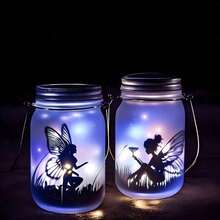 Solar Powered Fairy Mason Jar Light, Hanging Glass Jar Lamp, Waterproof Outdoor Decorative Light, LED Night Light, Table Lamp, Decorative Atmosphere Light, Solar Lantern Light, Suitable For Garden, Patio, Yard, Balcony, Wedding, Party, Home Decor - One Size - View 5
