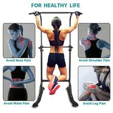 Power Tower Workout Dip Station Pull Up Bar, Height Adjustable Multi-Function Dip Stand For Home Gym Strength Training Fitness Equipment - Default - View 1