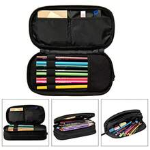 Estuche para lápices de gran capacidad para niños y niños con cremalleras estuche deportivo negro papel de impreso para oficina y escuela - Ftbol con fuego - Ver 5