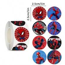 500pcs Round Roll Stickers, Superhero Stickers, Suitable For Holiday Party, Birthday Gift, Anniversary, Welcome Gift, Party Gift, Fan Series, Perfect Gift - Multicolor - View 1