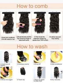 20inch Hair Extensions Clip In, 4PCS Wavy Hair Extension, Chestnut Brown Hair Extensions For Women - Linen Brown - View 11
