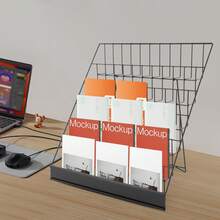 SENDERPICK 6 Tier Wire Countertop Rack Black Comic Book Holders Magazine Rack Tabletop Display Stand For Table Top Book Brochure Literature Comic Greeting Card Shelf Holder Stand - A - 查看 1