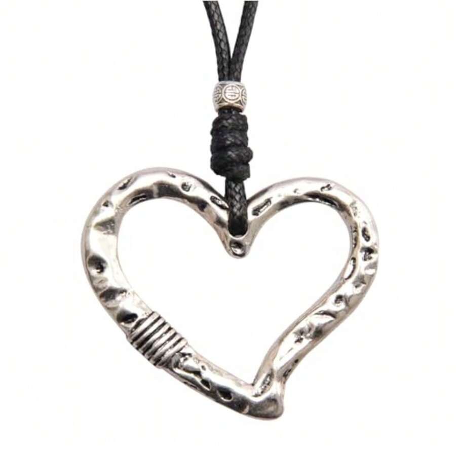 S Design, Sweater Chain, Handmade Jewelry - Heart Love Necklace - View 1