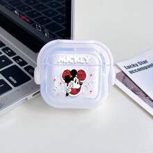 Disney Classic Mickey Mouse Clear AirPods Pro Case Retro Comic Style Mickey Transparent Shockproof Shell With Rotating Bracket Compatible With AirPods 1/2/3/4 And Pro/Pro 2 Nd Generation Suitable For New AirPods Pro 3 Stocking Stuffers The Girlfriend. - Transparent - View 4