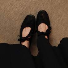 Women Flats - Khối màu đen trắng - Xem 6